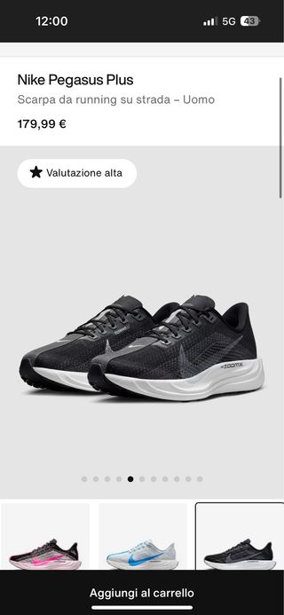 Scarpe da running Nike nere e argento
