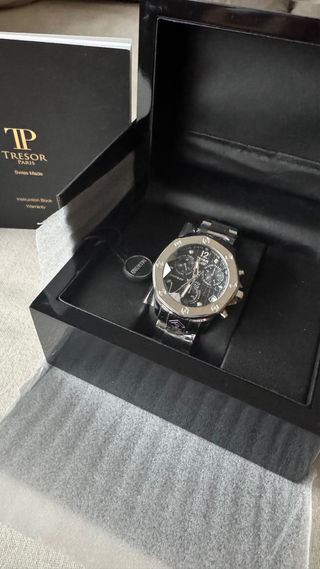 Reloj Tresor Paris Chapado Oro Blanco 18k Diamante