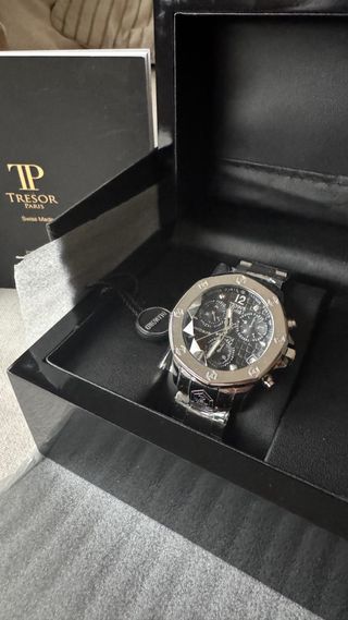 Reloj Tresor Paris Chapado Oro Blanco 18k Diamante