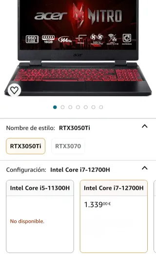 Portátil Gaming Acer Nitro 5