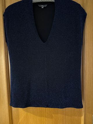 Camiseta  brillante azul talla M