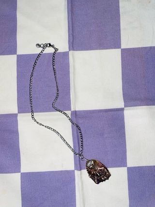 Collar Acero Inoxidable Concha Natural Morada