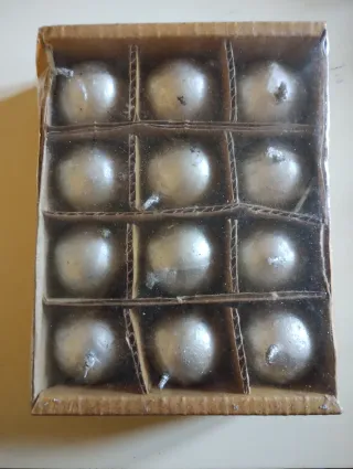 12 Candeline tonde argentate