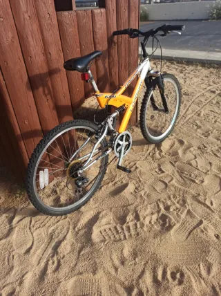 Bicicleta de Montaña Naranja y Plata