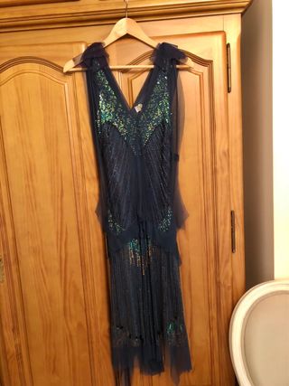 Vestido Fiesta T38 El Corte Inglés Verde Tul