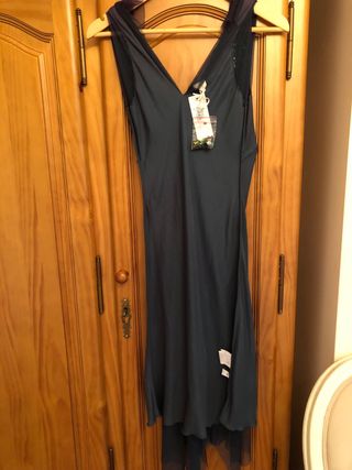 Vestido Fiesta T38 El Corte Inglés Verde Tul