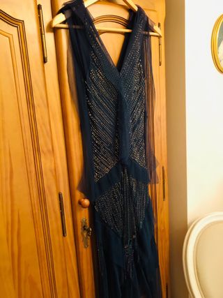 Vestido Fiesta T38 El Corte Inglés Verde Tul