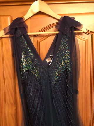 Vestido Fiesta T38 El Corte Inglés Verde Tul