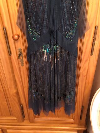 Vestido Fiesta T38 El Corte Inglés Verde Tul