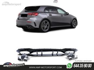 DIFUSOR TRASERO TIPO AMG CON COLAS ESCAPE DOBLES CROMADAS