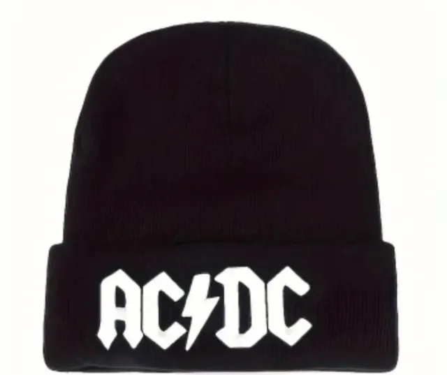 Gorro AC/DC Negro con Logo Blanco