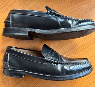 Mocasines negros de piel