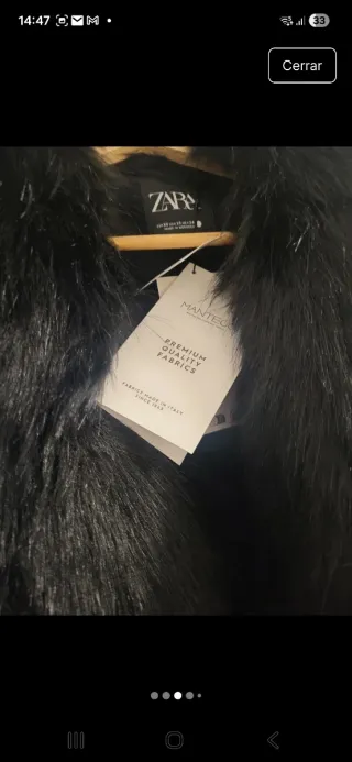 Abrigo largo Zara con cuello de pelo