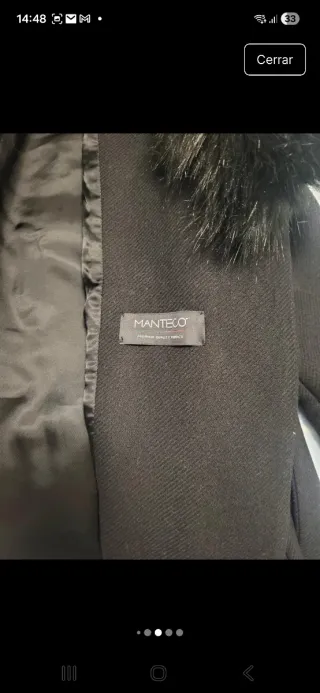 Abrigo largo Zara con cuello de pelo