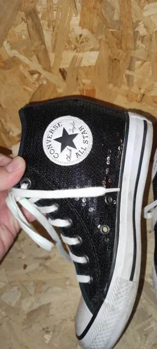 Scarpe Converse All Star Nere Glitter