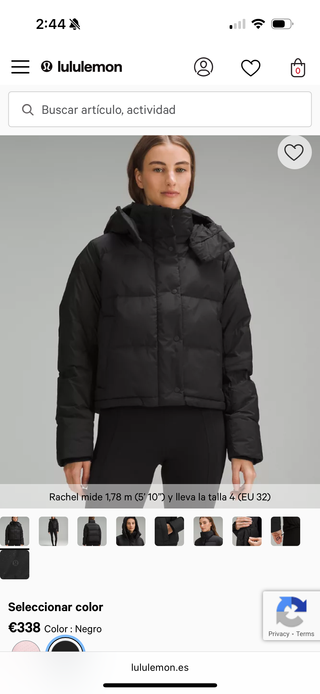 Abrigo Lululemon Wunderpuff Mujer Azul size USA XS