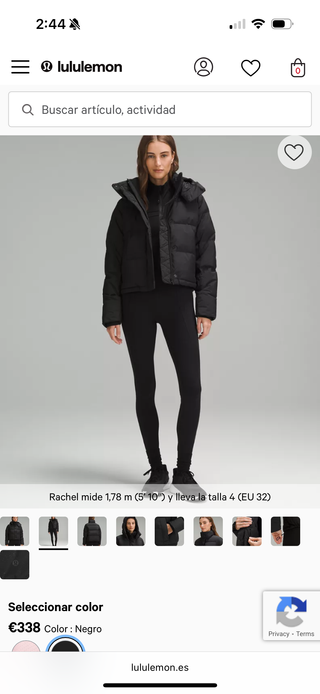 Abrigo Lululemon Wunderpuff Mujer Azul size USA XS