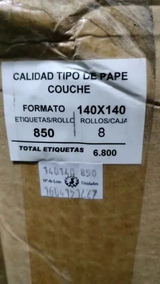 29 rollos de etiquetas para impresora industrial