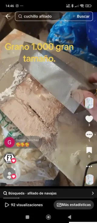 Piedra de afilar natural grano 1000 aprox