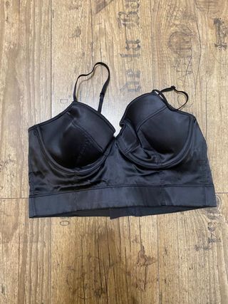 Top satén negro H&M