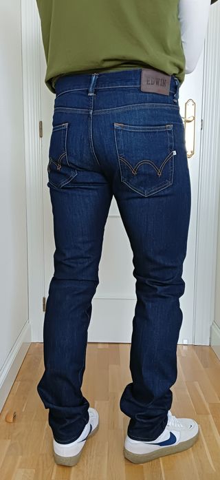 Vaqueros Edwin Slim Tapered Azul Hombre