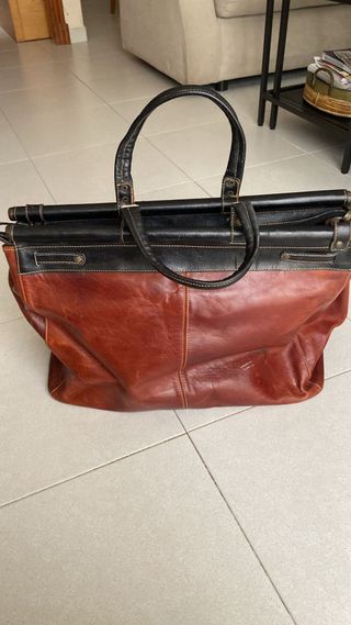 Bolso de viaje cuero imitación vintage