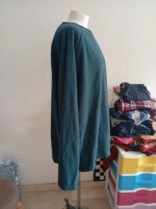 Camiseta manga larga verde azulado