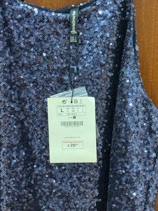 Vestido lentejuelas azul plateado