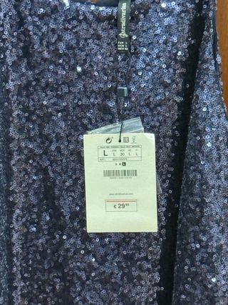 Vestido lentejuelas azul plateado