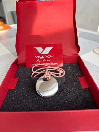 Colgante Viceroy Plata y Cordón Rosa