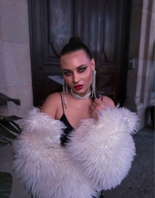 Abrigo de Piel Sintética Blanco