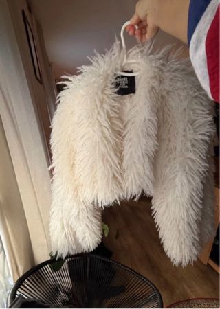 Abrigo de Piel Sintética Blanco