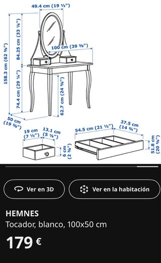 urge Tocador hemnes con espejo