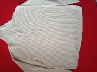 Jersey Zara cuello polo blanco Talla L