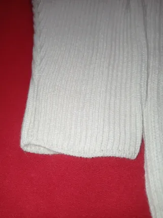 Jersey Zara cuello polo blanco Talla L