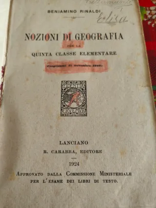 Nozioni di Geografia - Quinta Elementare 1924