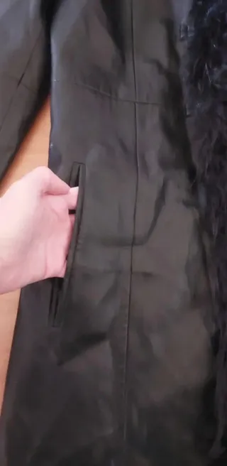 Abrigo efecto piel con pelo