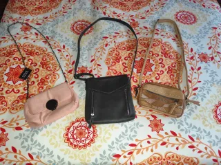 3 Bolsos Pequeños Negro y Rosa