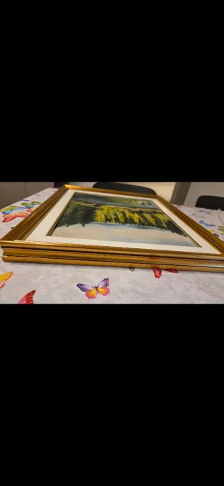 Quadro paesaggio montagna lago