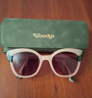Gafas Woodys niña beige y verde