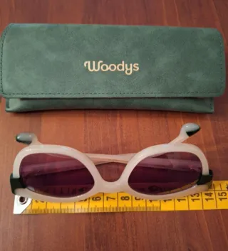 Gafas Woodys niña beige y verde