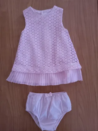 Vestido y braguita niña 6-9 meses