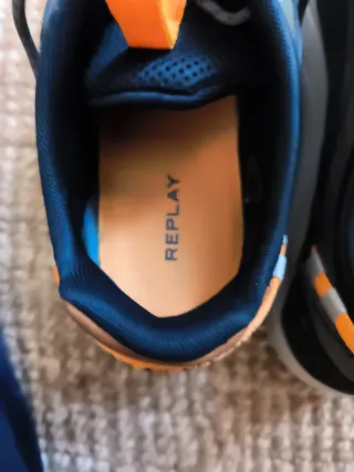 Zapatillas Replay Hombre Verde oliva y Naranja