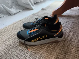 Zapatillas Replay Hombre Verde oliva y Naranja