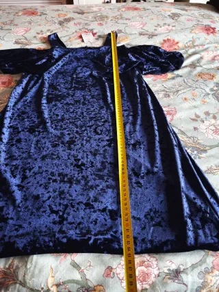 Vestido Mango azul tirantes volante