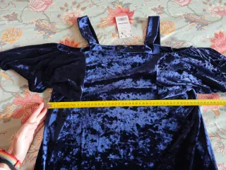 Vestido Mango azul tirantes volante