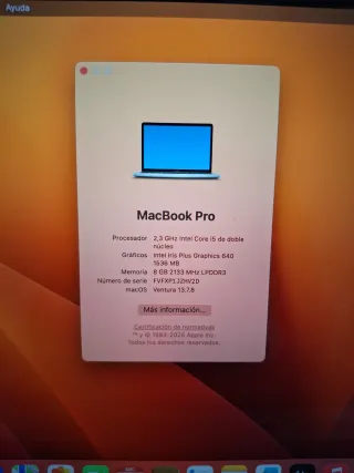 MacBook Pro 13 2017 8GB RAM 1TB SSD