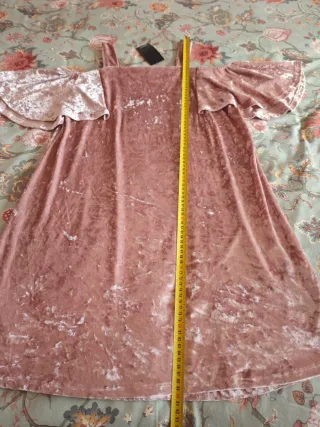 Vestido Terciopelo Rosa Mango