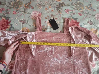 Vestido Terciopelo Rosa Mango