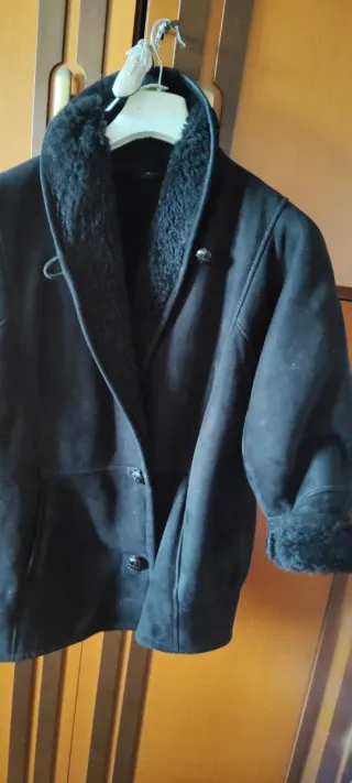 Giaccone scamosciato nero taglia 52